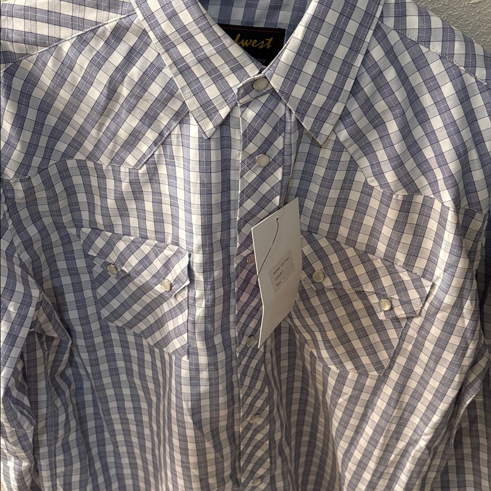 Blue and White Checkered Shirt